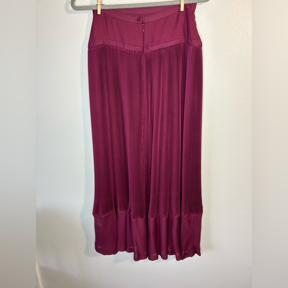 Anthropologie Maple Crepe Pleats Abounding Maxi Skirt burgundy Red women’s sz 4 - Picture 9 of 14